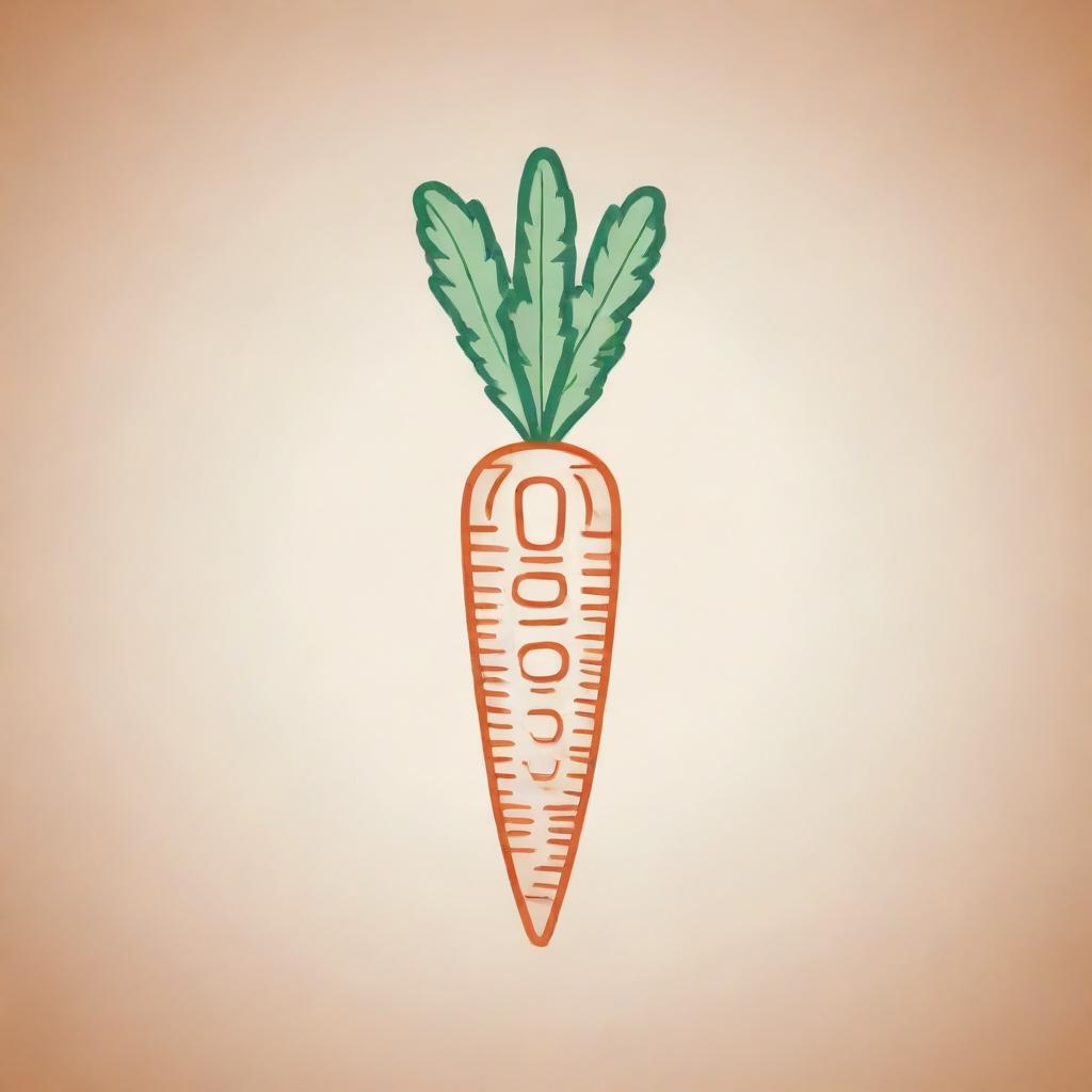 A Mayan glyph outlined image representing a carrot.