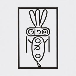 A Mayan glyph outlined image representing a carrot.
