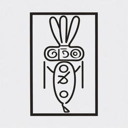 A Mayan glyph outlined image representing a carrot.