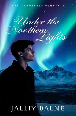 The cover for a romance novel titled 'Under the Northern Lights', featuring a melancholic yet beautiful scene