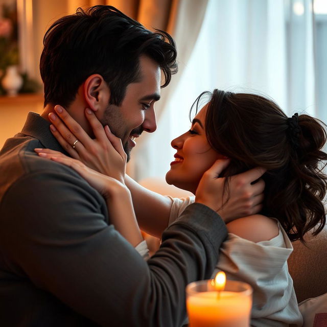 A passionate and intense scene depicting adult couples engaging in a consensual, intimate moment of connection