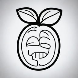 A Mayan glyph outlined image representing a fruit.