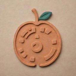 A Mayan glyph outlined image representing a peach.