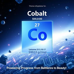 A visually stunning infographic about the element cobalt