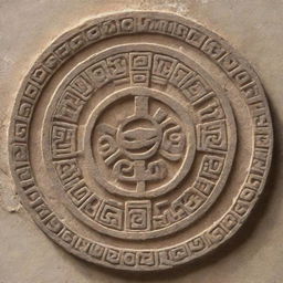 A round Mayan glyph.