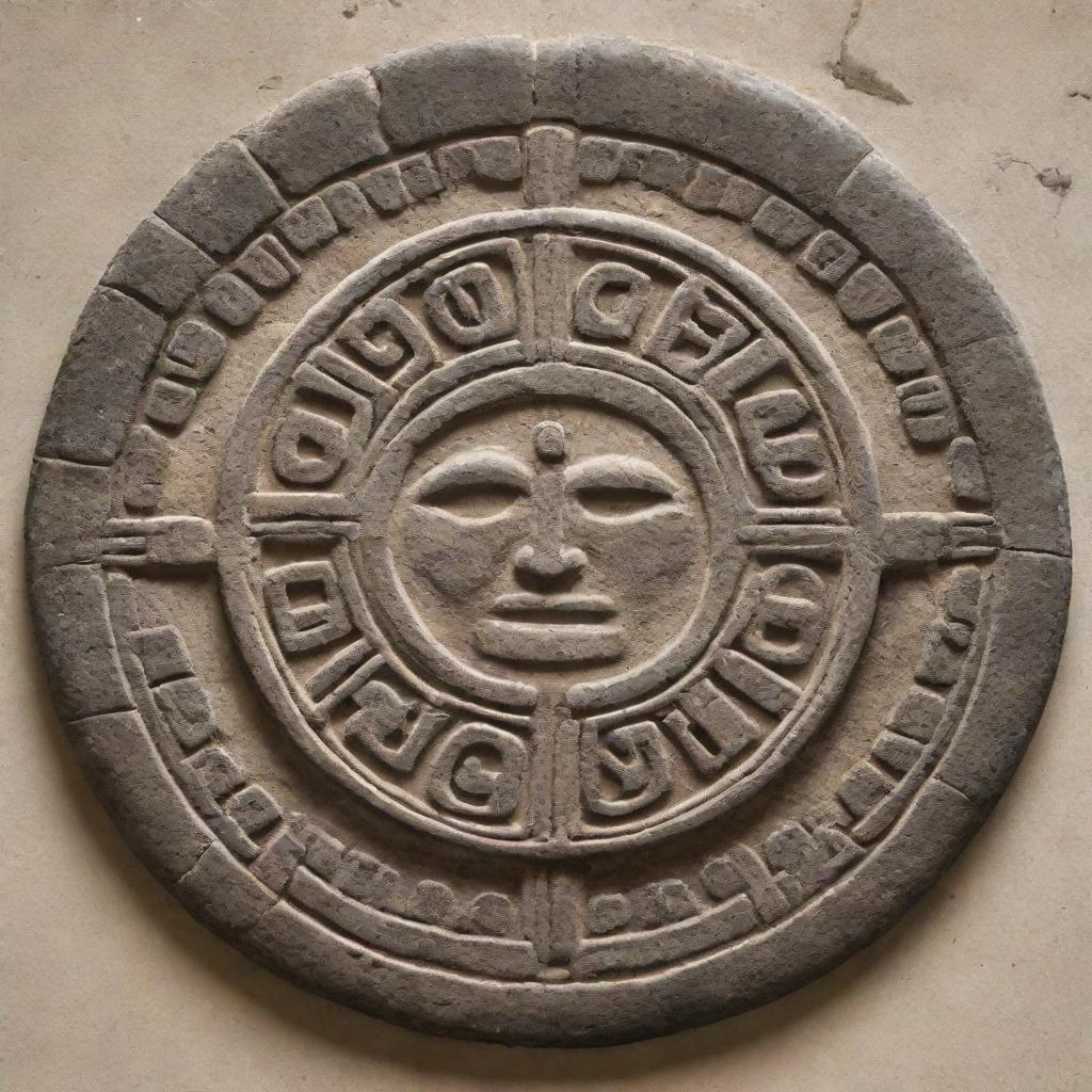 A round Mayan glyph.