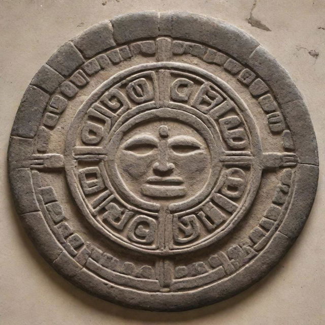 A round Mayan glyph.