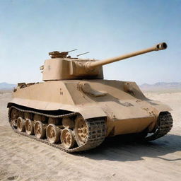 German Tiger tank, designed with six spider-like legs, in a desert color.