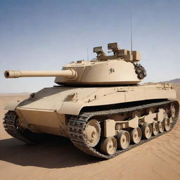 A desert-colored Tiger tank, designed with six robotic spider-like legs instead of traditional tracks.