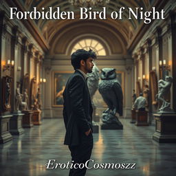 A captivating book cover featuring the title 'Forbidden Bird of Night' prominently displayed at the top in sophisticated and stylish typography