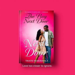 A romantic book cover design featuring a guy and a girl holding hands, set against a vibrant background of red and pink hues