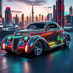 A stunning 1936 Chevrolet Coupe reimagined with futuristic aesthetics