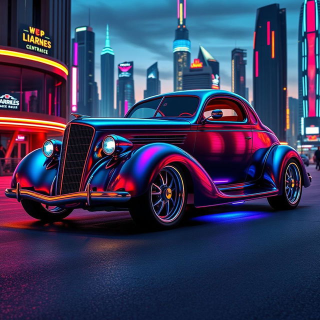 A stunning 1936 Chevrolet Coupe reimagined with futuristic aesthetics