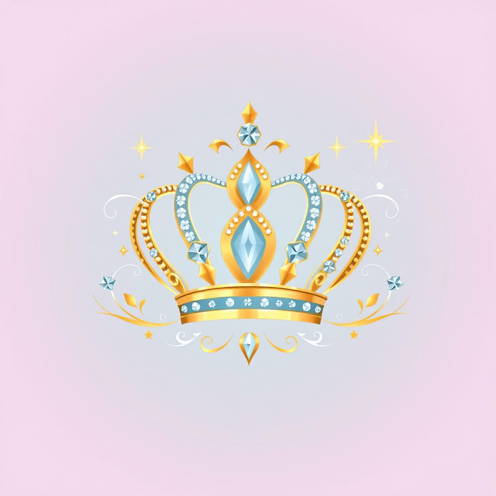 A visually striking logo representing the theme of jewelry, featuring a stylized, intricate crown made of intertwined gold and silver chains, adorned with sparkling gemstones