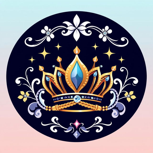 A visually striking logo representing the theme of jewelry, featuring a stylized, intricate crown made of intertwined gold and silver chains, adorned with sparkling gemstones