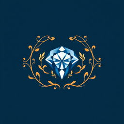 A refined and elegant logo for a jewelry store, featuring a beautifully crafted icon of a sparkling gemstone, such as a diamond or sapphire, set within an ornate circle