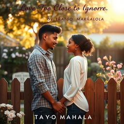 A romantic scene that embodies the essence of the book 'The Boy Next Door' by Tható Makhaola