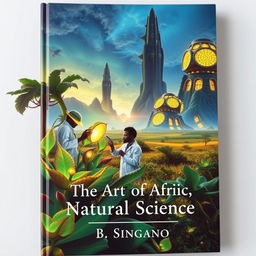 A captivating science fiction book cover for 'The Art of Africa Natural Science' by author B