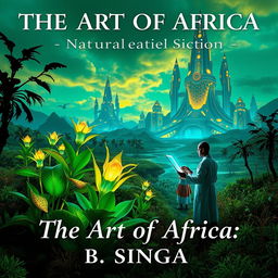 A captivating science fiction book cover for 'The Art of Africa Natural Science' by author B