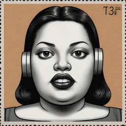 Produce three individual illustrated portraits of obese, mixed-race robot girls, utilizing the noir style of Charles Burns