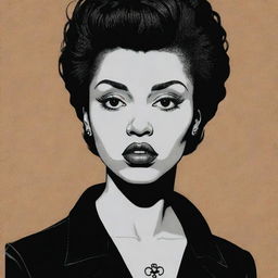 Create three individual illustrated, colored portraits of black punk girls, in the distinctive noir style of Charles Burns