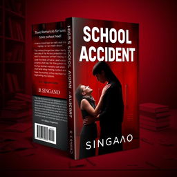 A 3D book cover design for a toxic romance novel titled 'High School Accident' by B