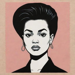 Generate three individual illustrated portraits of black punk girls, using the unique style of Daniel Clowes