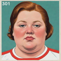 Create three individual illustrated portraits of obese girls as soccer players, drawn in the unique style of Daniel Clowes