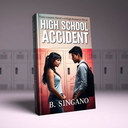 A striking book cover design for a toxic romantic novel titled "High School Accident" by author B