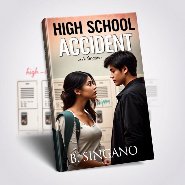 A striking book cover design for a toxic romantic novel titled "High School Accident" by author B