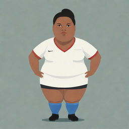 Generate three individual illustrated portraits of fat, mixed-race girl soccer players, drawn in the distinct style of Chris Ware