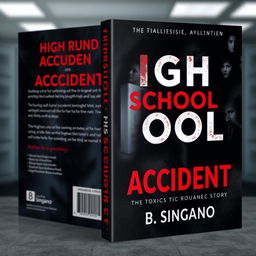 A romantic book cover titled "High School Accident" by author B
