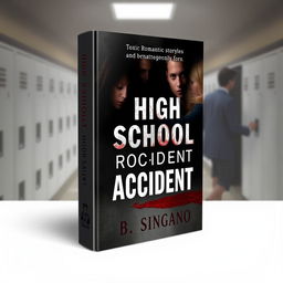 A romantic book cover titled "High School Accident" by author B