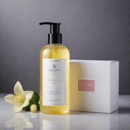 A luxurious package of scented body wash, flavored with tuberose