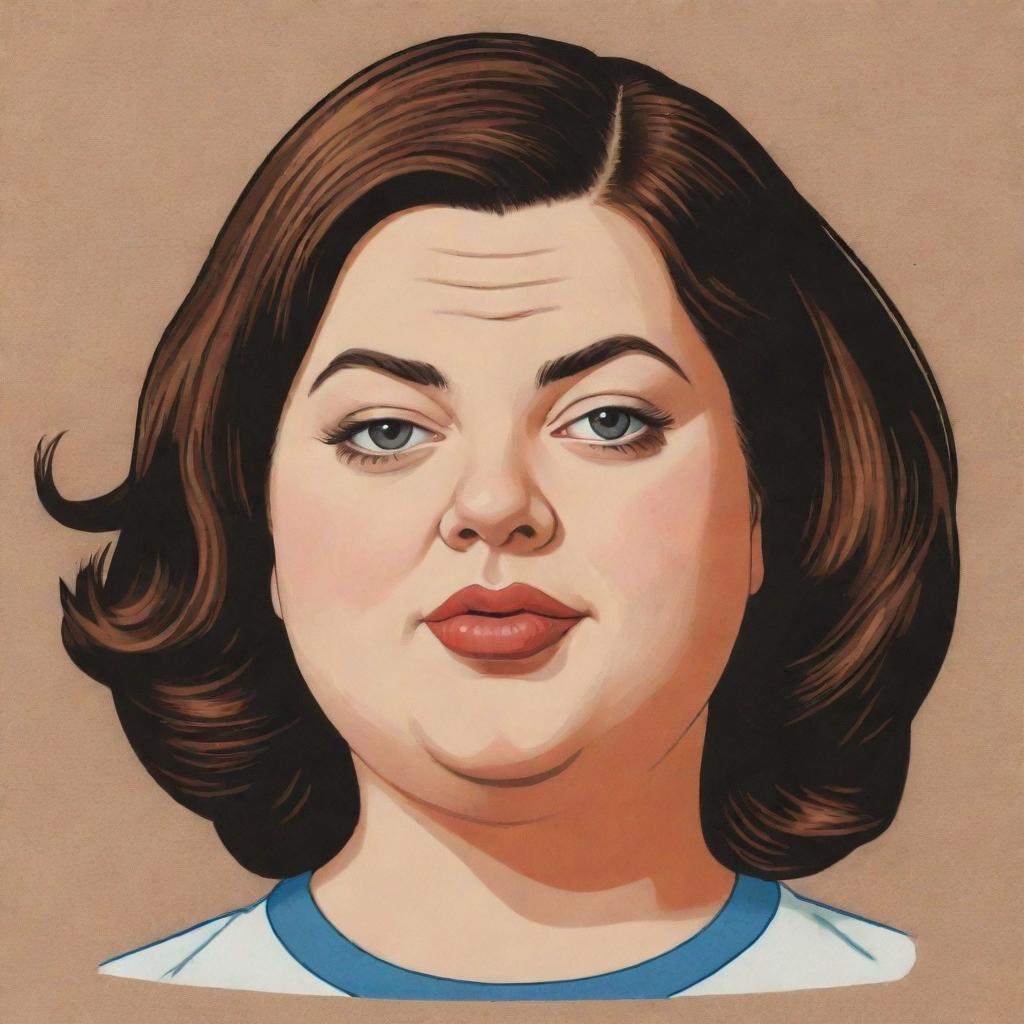 Generate three individual portraits of fat DJ girls, drawn in the unique style of Daniel Clowes