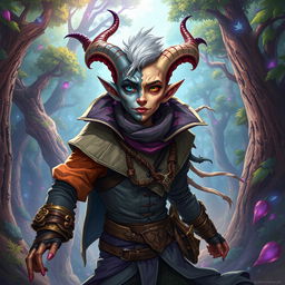 A dynamic and imaginative illustration of a changeling character from Dungeons and Dragons
