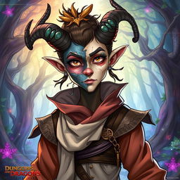 A dynamic and imaginative illustration of a changeling character from Dungeons and Dragons