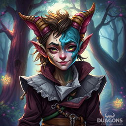 A dynamic and imaginative illustration of a changeling character from Dungeons and Dragons