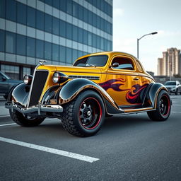 A stunning fusion of a 1936 Chevrolet Coupe, converted into a supercar exotic lowrider design