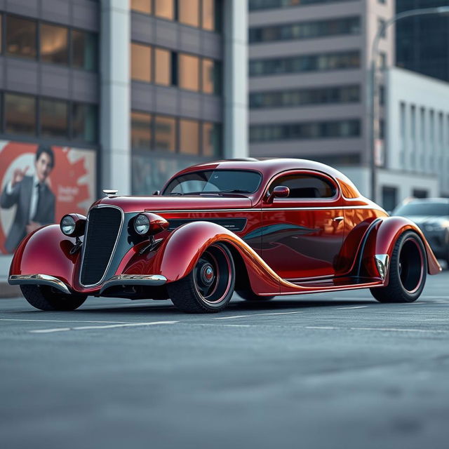 A stunning fusion of a 1936 Chevrolet Coupe, converted into a supercar exotic lowrider design