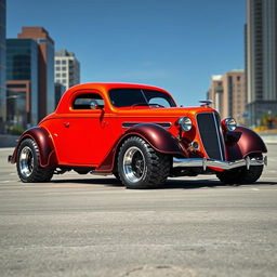 A breathtaking hybrid of a 1936 Chevrolet Coupe, transformed into an exotic supercar lowrider