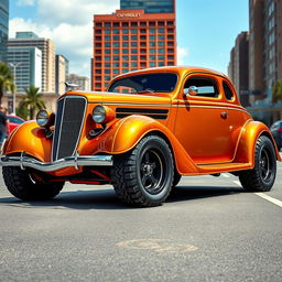 A breathtaking hybrid of a 1936 Chevrolet Coupe, transformed into an exotic supercar lowrider