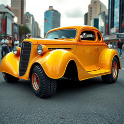 A breathtaking hybrid of a 1936 Chevrolet Coupe, transformed into an exotic supercar lowrider
