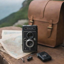 A SMOK traveling kit with a vintage camera capturing globe-trotting adventures.