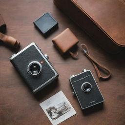 A SMOK traveling kit with a vintage camera capturing globe-trotting adventures.