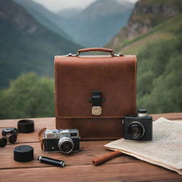 A SMOK traveling kit with a vintage camera capturing globe-trotting adventures.