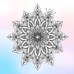 An artistic cover design for a 'Floral Mandala Coloring Book for Adults', showcasing a mesmerizing collection of intricate mandala patterns intertwined with delicate floral designs