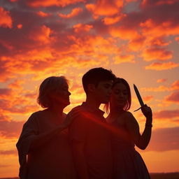 A stunning sunrise featuring a sky adorned with vibrant shades of red and gold