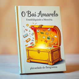 A captivating book cover for 'O Baú Amarelo - Desbloqueando a Memória'