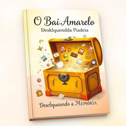 A captivating book cover for 'O Baú Amarelo - Desbloqueando a Memória'